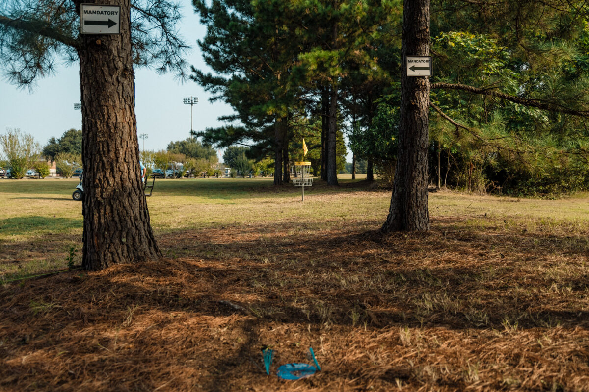 Some disc golf holes employ Mando's or Mandatories that force throws a certain direction.