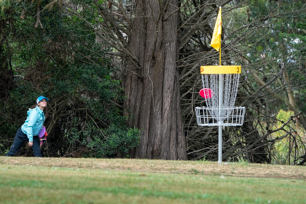 Innova Team member Jessica Weese completing a putt.